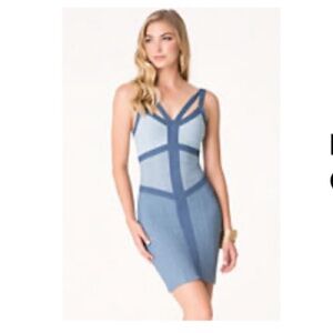 Bebe - Mock Denim Bandage Dress